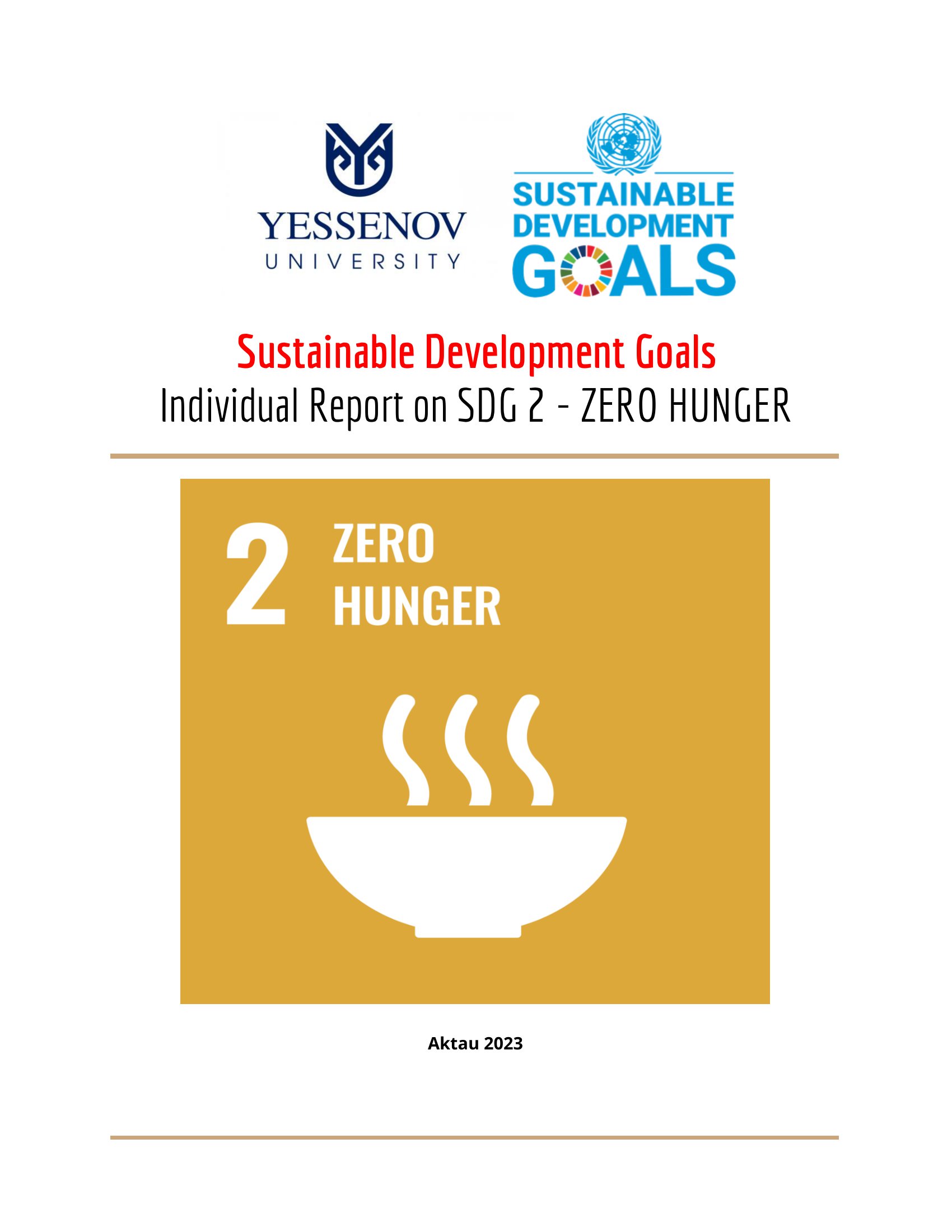 SDG 2 ZERO HUNGER – Yessenov University